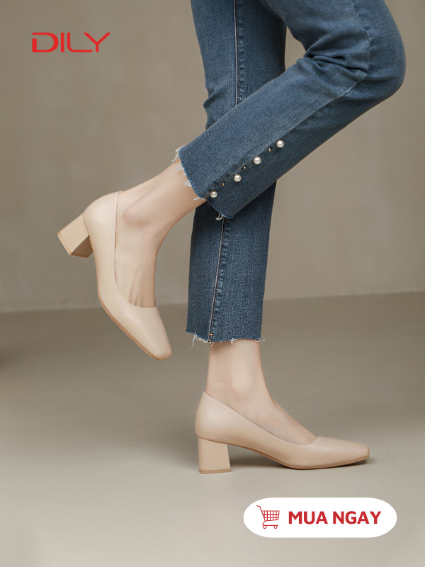 Giày cao gót công sở mũi vuông trang nhã AA0388 - DILY