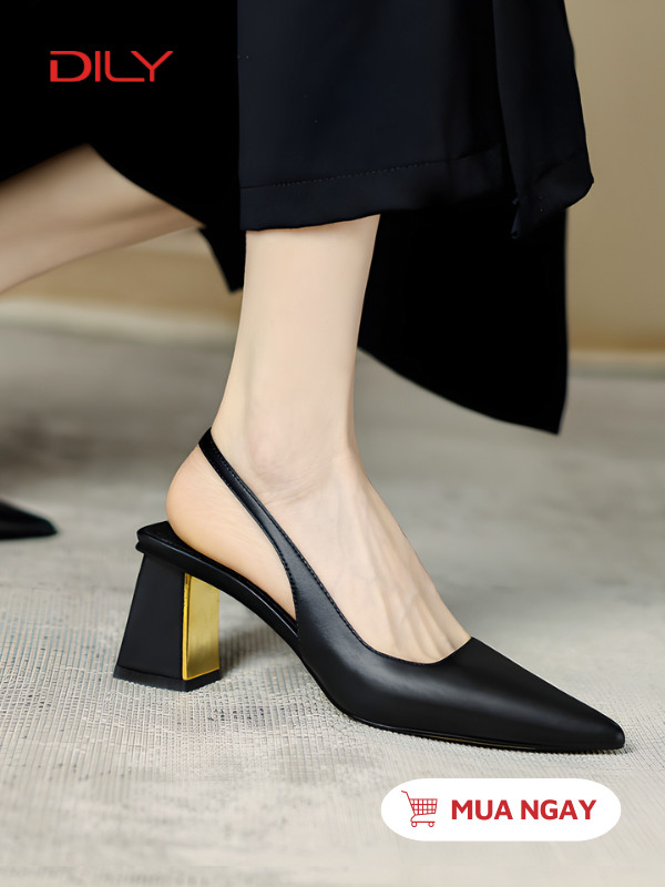 Giày cao gót mũi nhọn quai slingback thanh lịch AA0375 - DILY