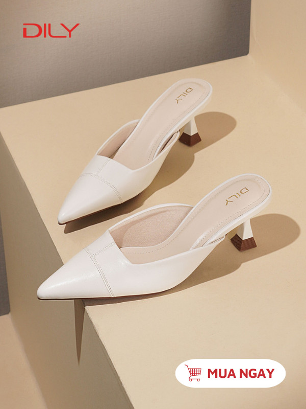 Giày mules cao gót mũi nhọn thanh lịch AA0500 - DILY