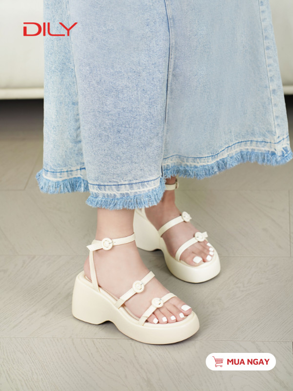 Sandan đế độn 8p quai mảnh khóa tròn tôn chân DL0587 - DILY