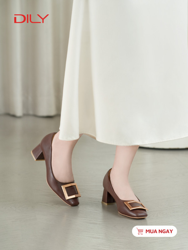 Giày bít phối khóa vuông thời thượng AA0407 - DILY
