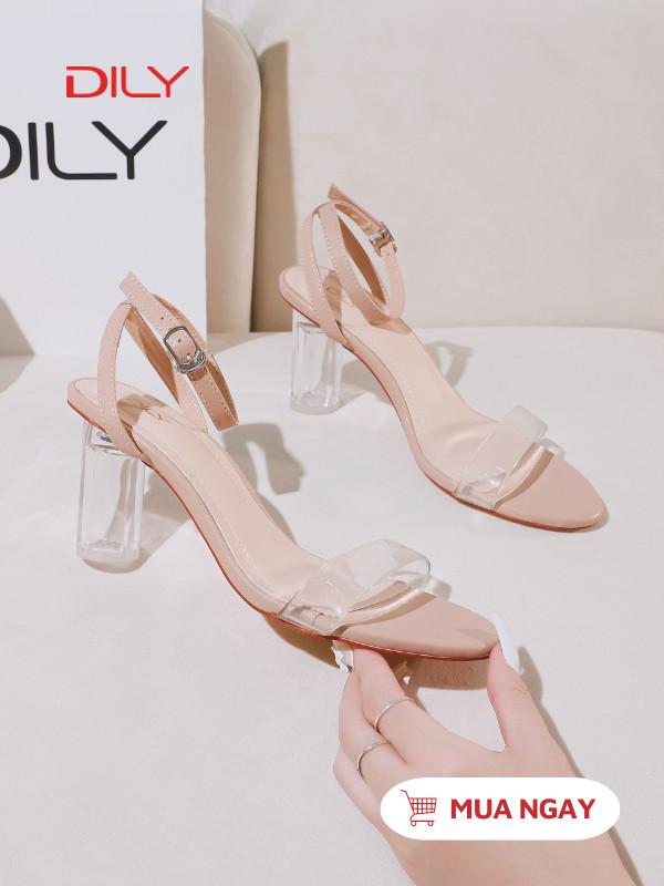 Sandal cao gót quai trong suốt tôn chân AA0335 - DILY