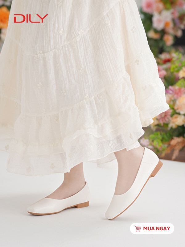 Giày búp bê mũi vuông basic êm chân AA0477 - DILY
