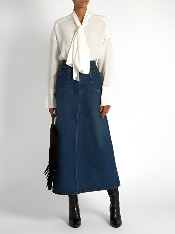 Chân váy jean dài - Items “thống trị” xu hướng Xuân Hè 2023