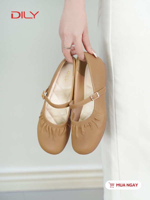 Giày búp bê mũi tròn phối chun trẻ trung DL0596 - DILY