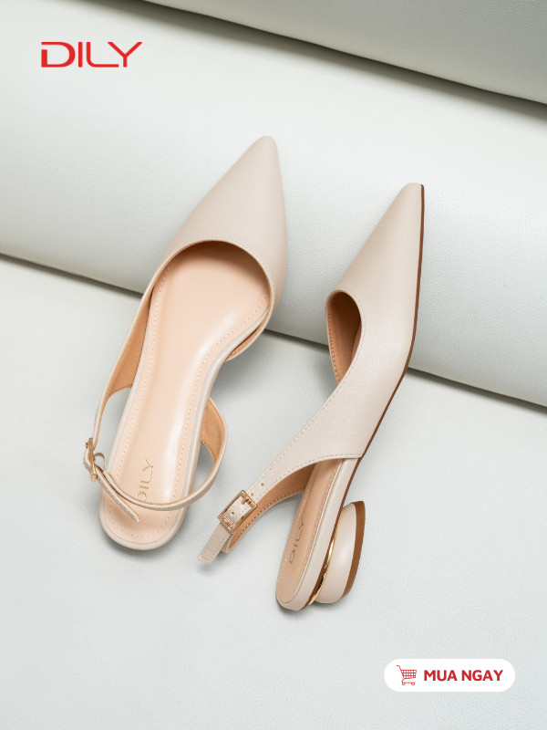 Giày búp bê slingback mũi nhọn tôn chân AA0439 - DILY