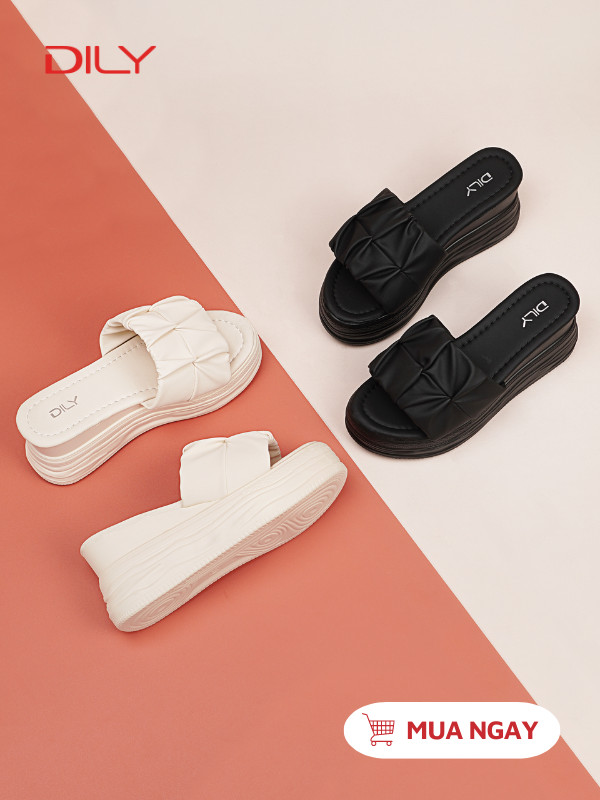 Dép đế xuồng quai ngang nhún bản lớn xinh xắn AG0159 - DILY