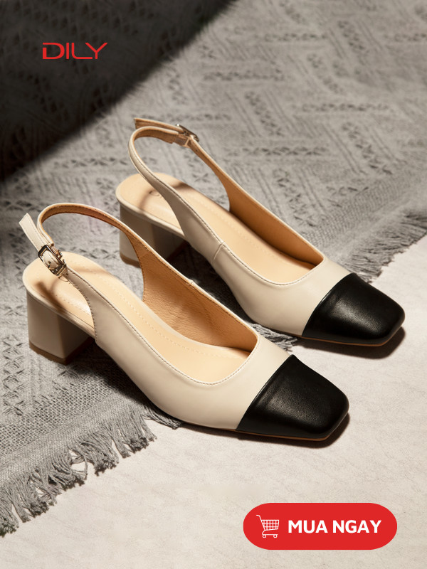 Giày cao gót slingback đế vuông thanh lịch AA0404 - DILY