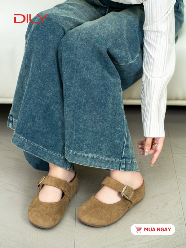 Dép sục mũi tròn chất da lộn cao cấp AG0180 - DILY