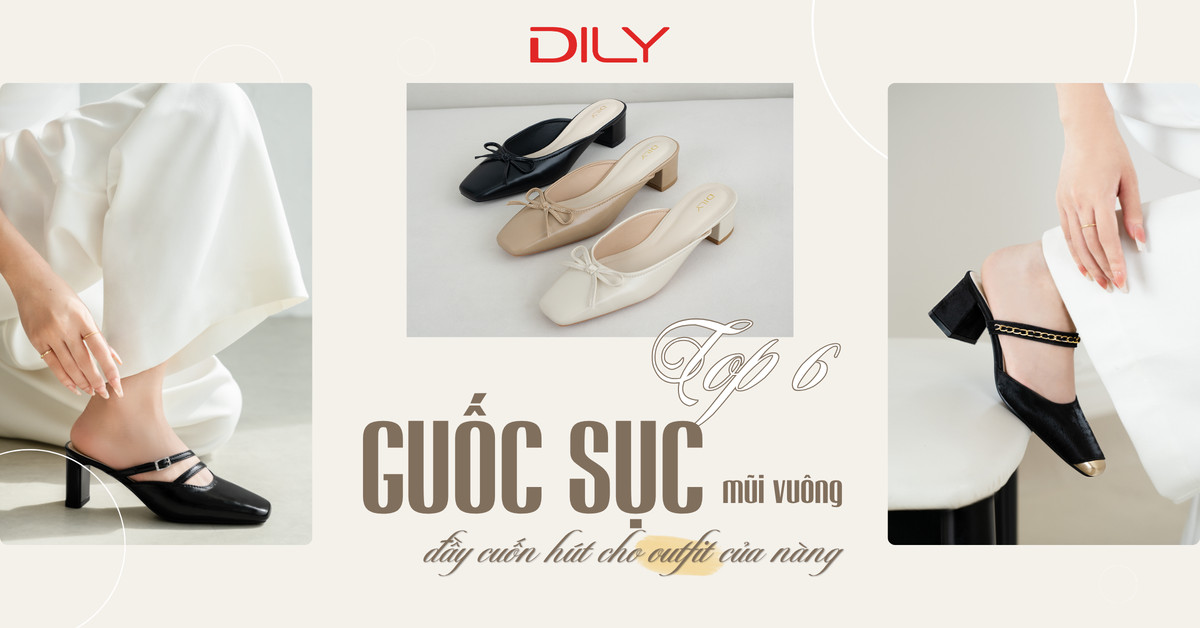Điểm danh 6 mẫu guốc sục mũi vuông đầy cuốn hút cho outfit của nàng