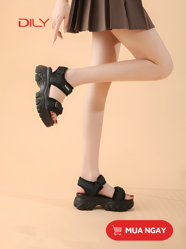 Giày sandal  đế độn quai ngang năng động AG0086 - DILY