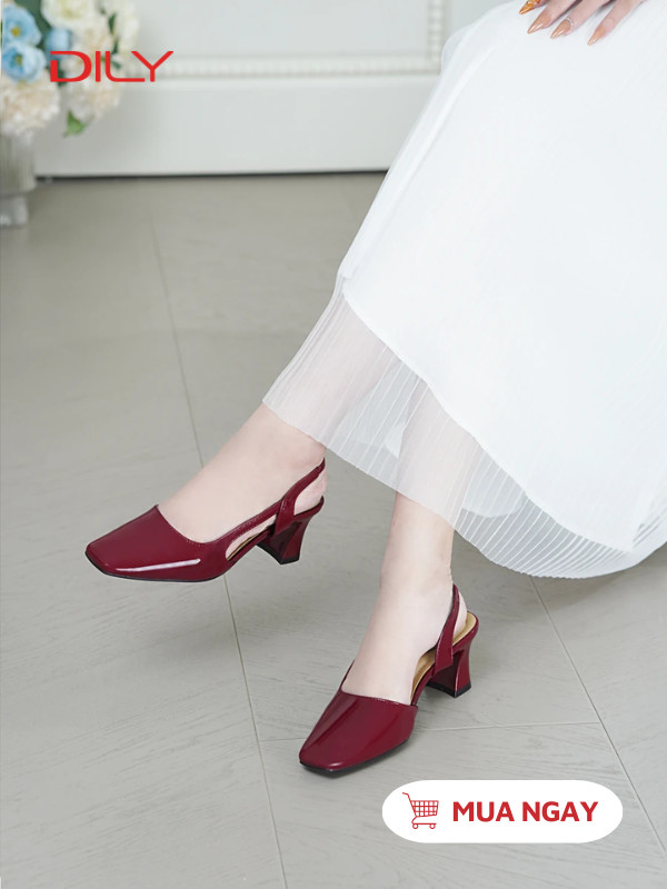 Giày cao gót mũi vuông thiết kế cut-out thời thượng DL0544 - DILY