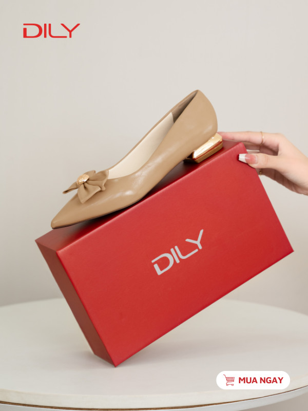 Giày búp bê mũi nhọn phối nơ trẻ trung DL0633 - DILY