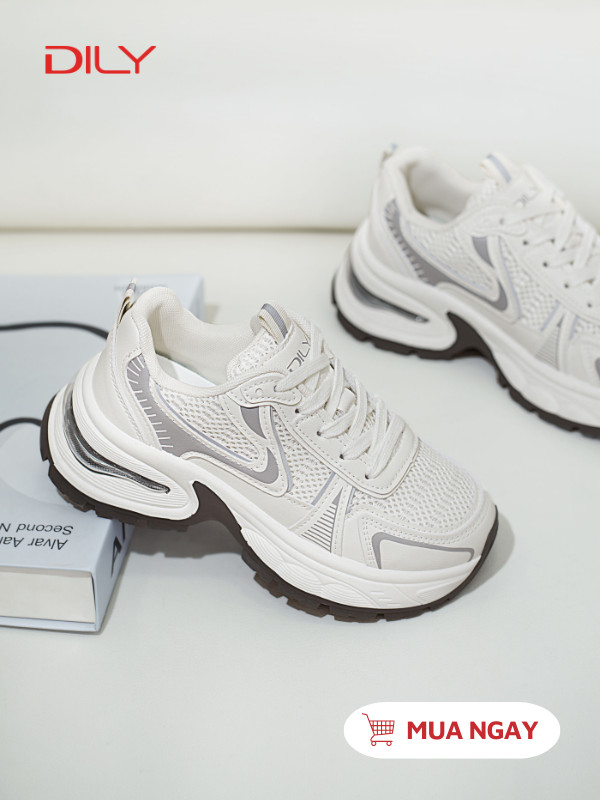 Giày sneaker bằng vải thoáng khí, đế cao 5cm tôn dáng AG0168 - DILY