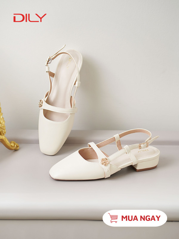Giày búp bê thiết kế quai mảnh đính hoa sang trọng DL0570 - DILY