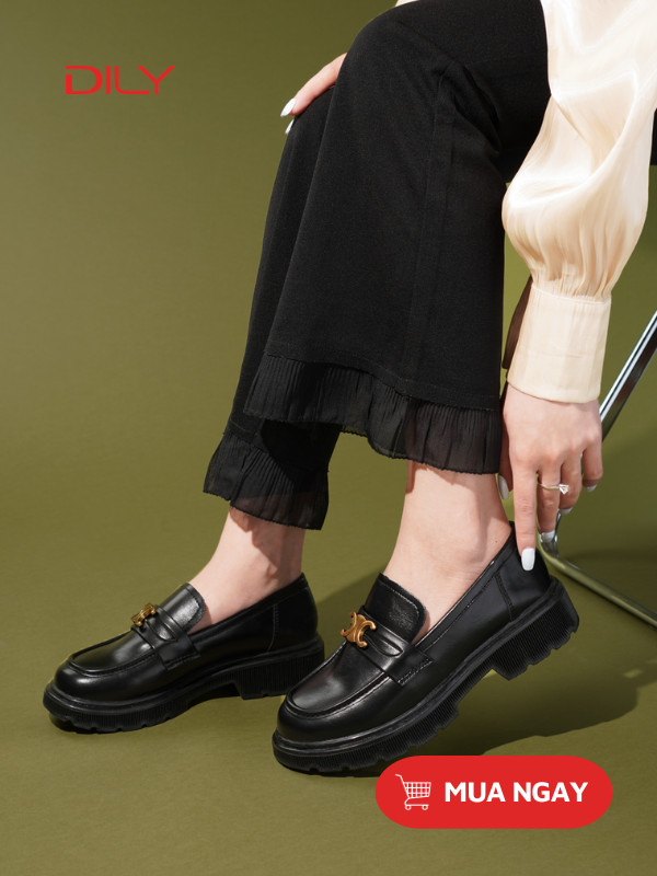 Giày Loafer nữ thời thượng, bằng da siêu êm AG0097 - DILY