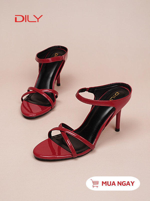 Dép guốc gót nhọn quai ngang mảnh đan chéo trendy DL0523 - DILY