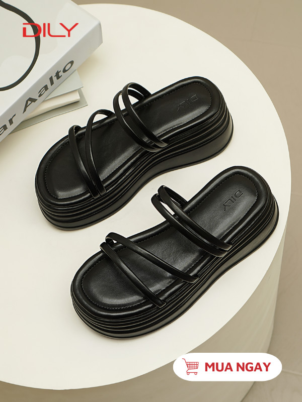 Dép bánh mì đế cao tôn dáng, quai mảnh trẻ trung DL0521 - DILY