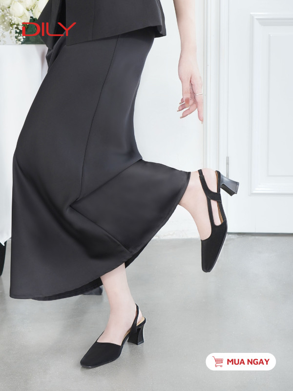 Giày slingback mũi vuông cut-out thời thượng DL0544 - DILY