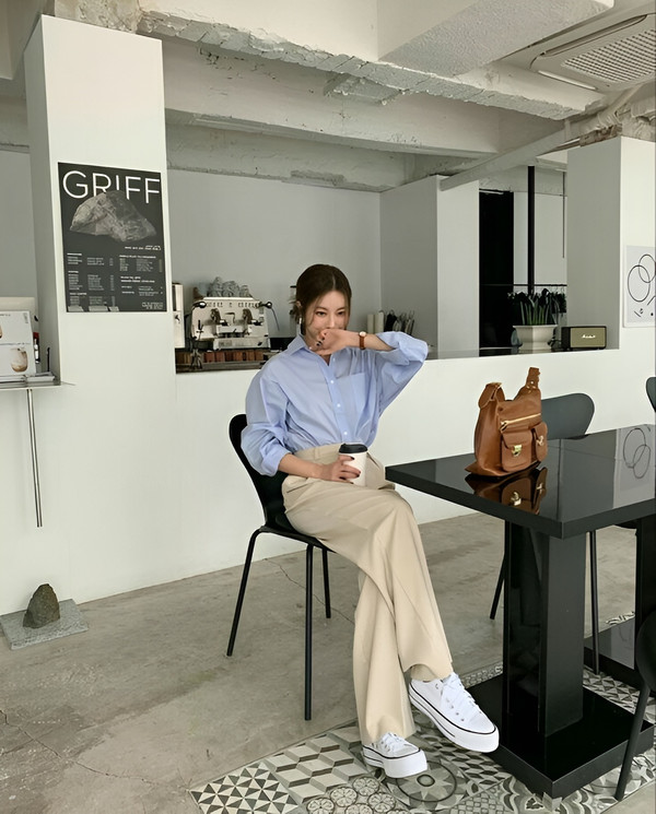Mix đồ với quần ống suông cho nàng công sở yêu style Hàn Quốc