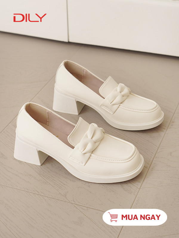 Giày Loafer gót vuông quai nhún xinh xắn AG0144 - DILY
