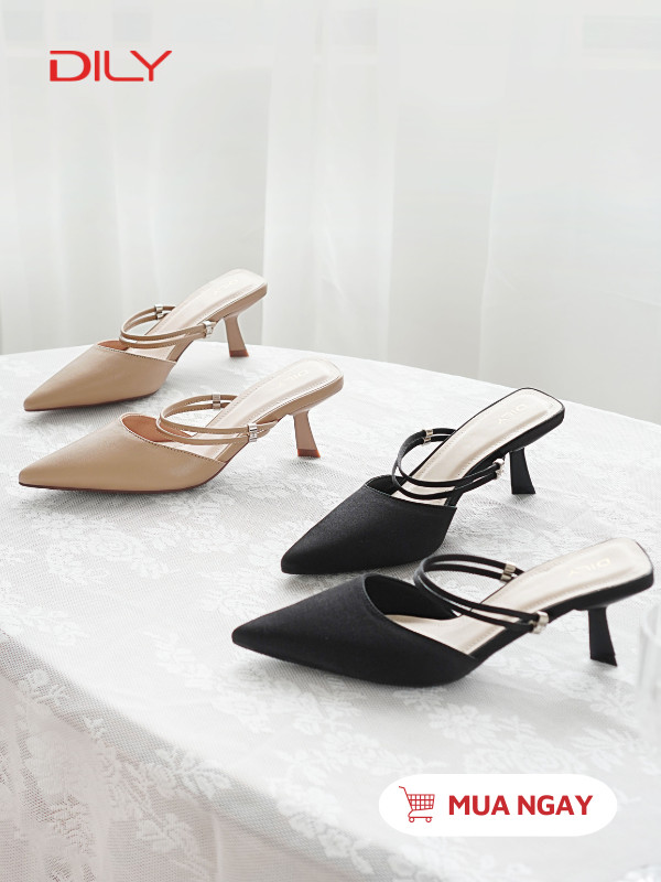 Guốc sục mũi nhọn tôn chân, quai mảnh thanh lịch DL0556 - DILY