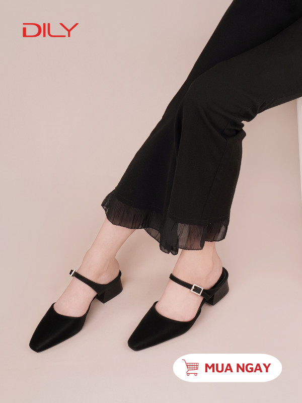 Dép sục nữ mũi vuông gót cao 3cm tiện dụng AA0499 - DILY
