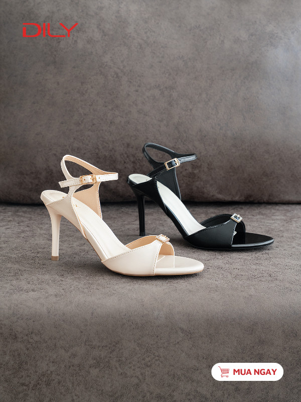 Sandal cao gót quai ngang phối khóa sang trọng DL0654 - DILY