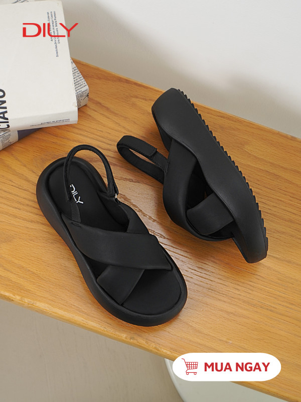 Sandal bánh mì quai chéo cực xinh AG0163 - DILY
