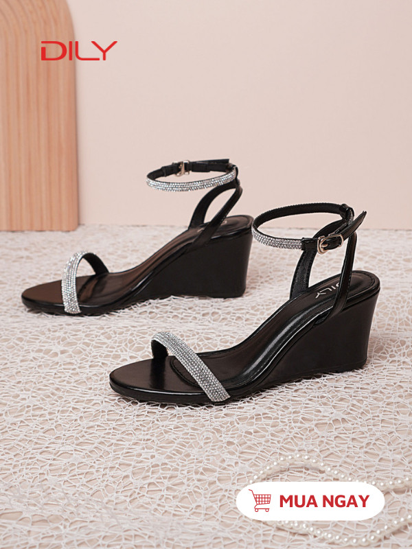 Sandal đế xuồng quai đính đá sang trọng AA0482 - DILY