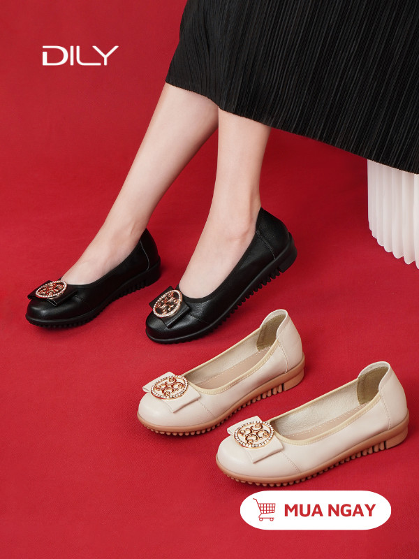 Giày búp bê mũi tròn trẻ trung, đế chống trượt tiện dụng AA0502 - DILY
