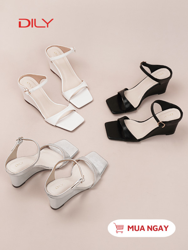 Guốc xuồng quai ngang mảnh cao 7p thanh lịch DL0518 - DILY