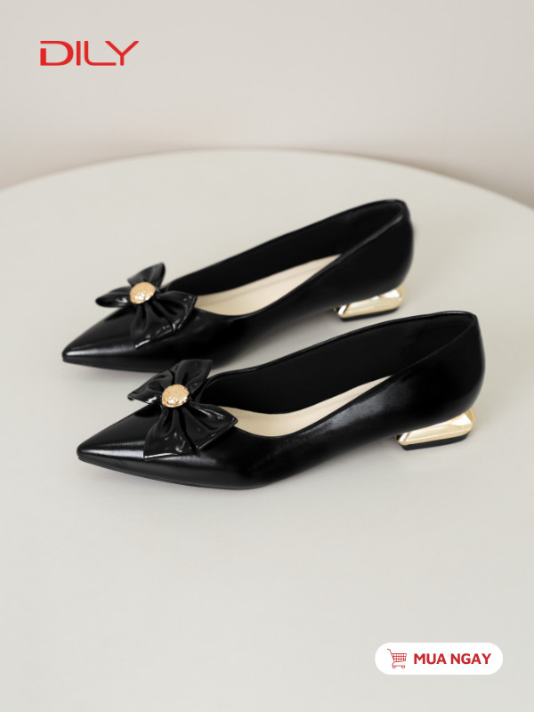 Giày búp bê mũi nhọn phối nơ trẻ trung DL0633 - DILY