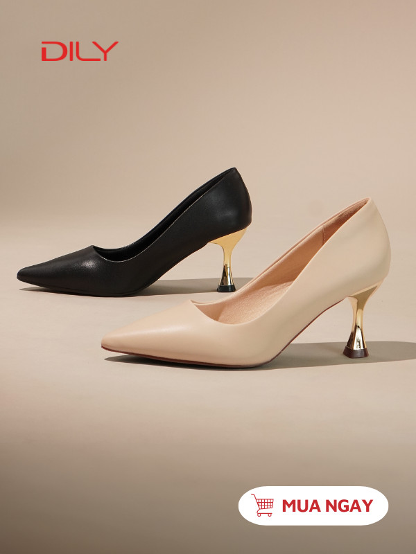 Giày cao gót công sở gót nhọn ánh vàng sang trọng AA0459 - DILY