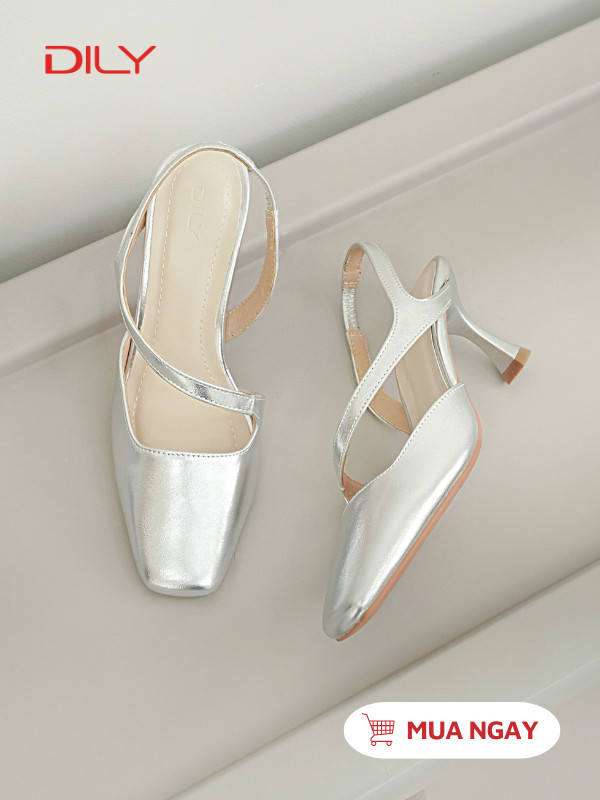 Giày cao gót mũi vuông, quai mảnh thanh lịch DL0558 - DILY