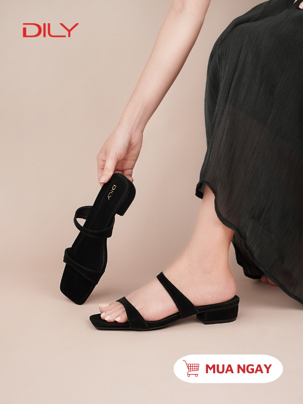 Dép guốc quai mảnh gót thấp thời trang AA0512 - DILY