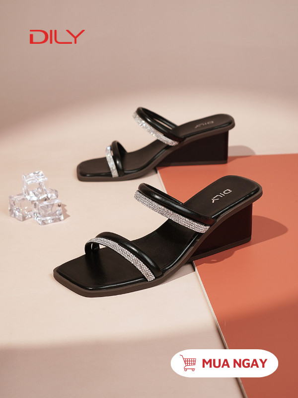 Guốc đẹp đế xuồng quai đính đá lấp lánh AA0509 - DILY