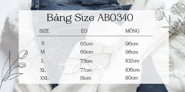 Bảng Chọn Size QUẦN DÀI BAGGY AB0340