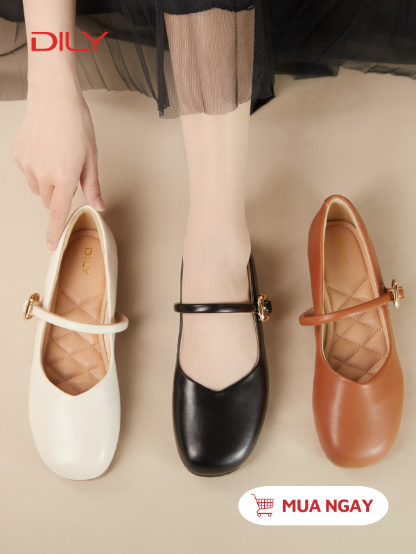 Giày đi chơi đế thấp mũi tròn xinh xắn AA0438 - DILY