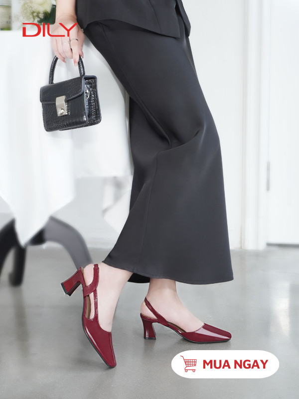 Giày cao gót mũi vuông thiết kế cut-out thời thượng DL0544 - DILY