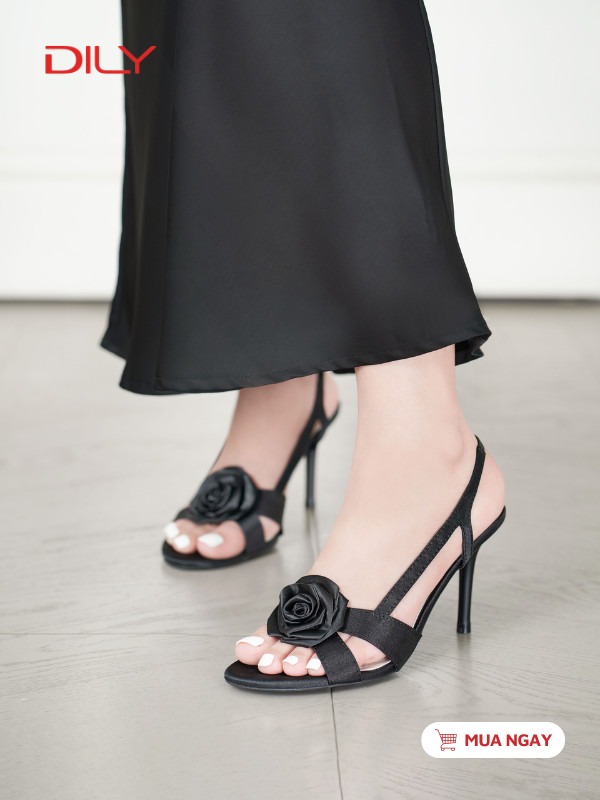 Sandal quai mảnh đính hoa thời thượng DL0583 - DILY