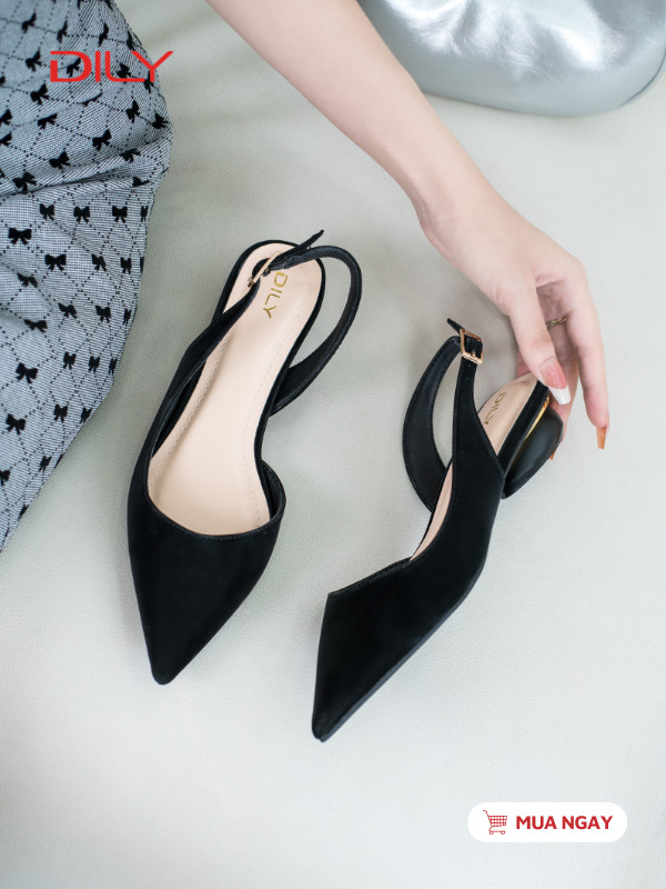 Giày búp bê slingback mũi nhọn tôn chân AA0439 - DILY