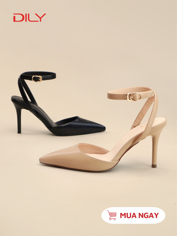 Sandal cao gót mũi nhọn, quai mảnh thanh lịch AA0447 - DILY
