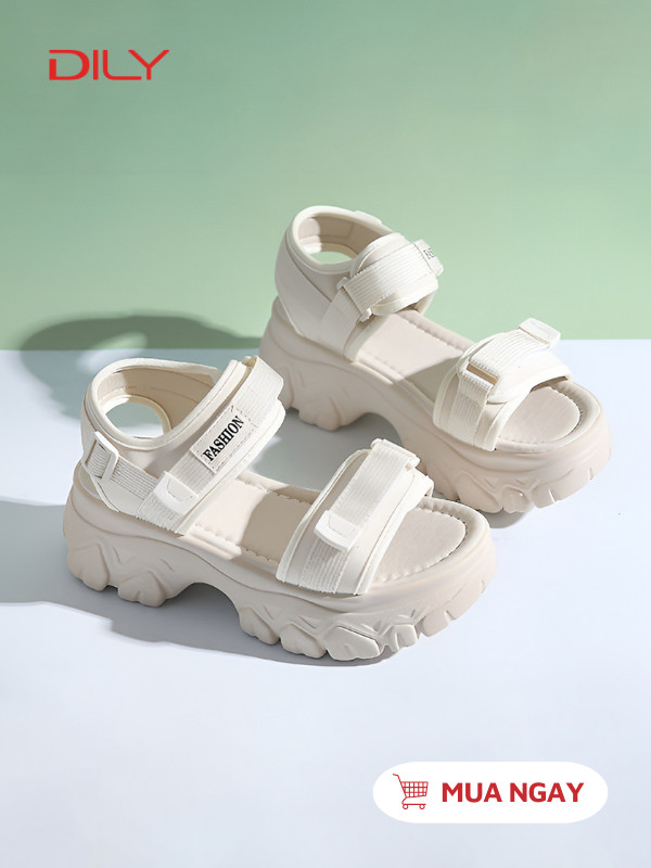 Sandal đế cao quai ngang cơ bản AG0086 - DILY