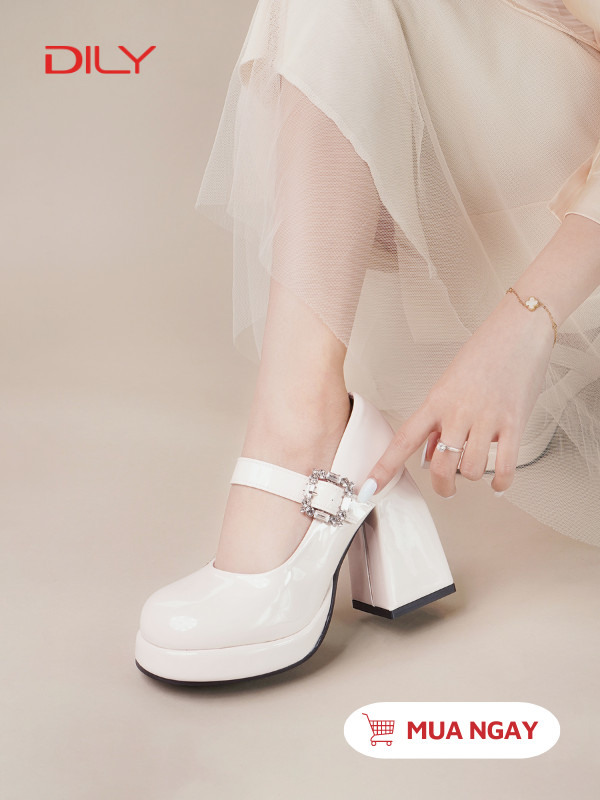 Giày Mary Jane quai gắn khóa vuông sang trọng AG0125 - DILY