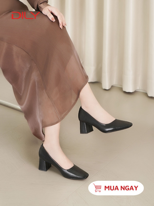 Giày cao gót công sở mũi vuông trang nhã AA0388 - DILY