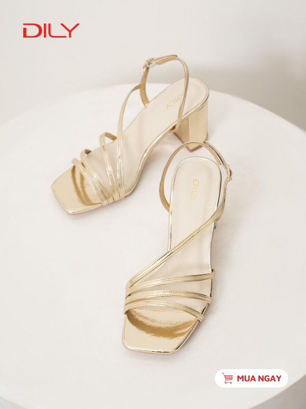 Sandal quai mảnh gót vuông 7P tôn dáng DL0686 - DILY