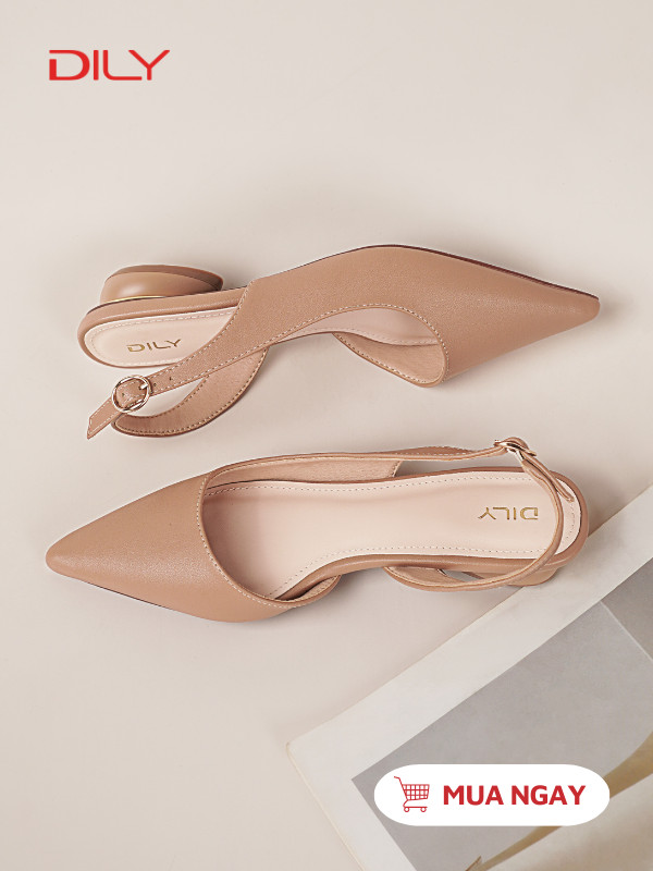 Giày búp bê slingback mũi nhọn siêu tôn chân AA0439 - DILY