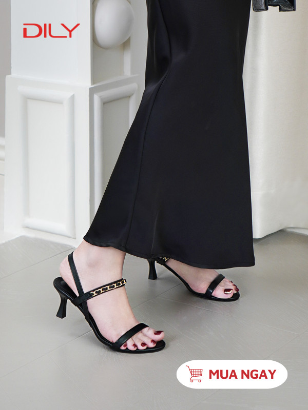 Sandal cao gót quai phối xích sang trọng DL0519 - DILY