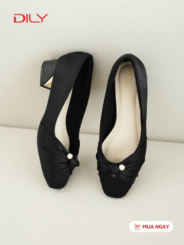 Giày cao gót mũi vuông cách điệu thời thượng DL0636 - DILY